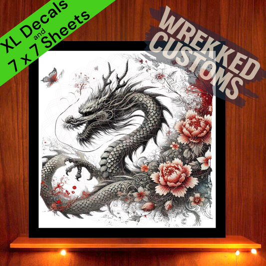 XL Dragon w/Red Floral