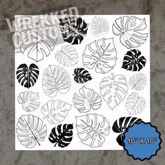 Monstera Outline (10x10)