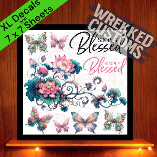Blessed Floral & Butterflies (7x7)