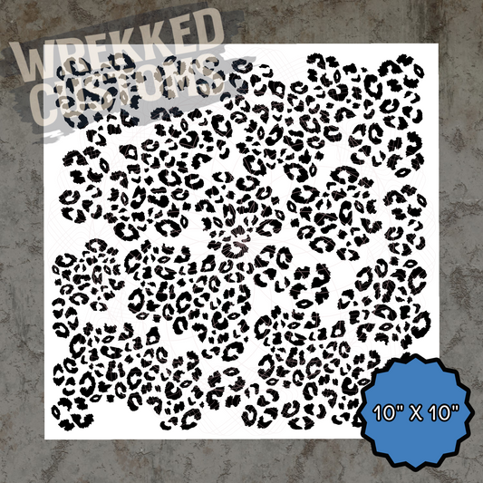 Mini Leopard Cut Apart Black (10x10)