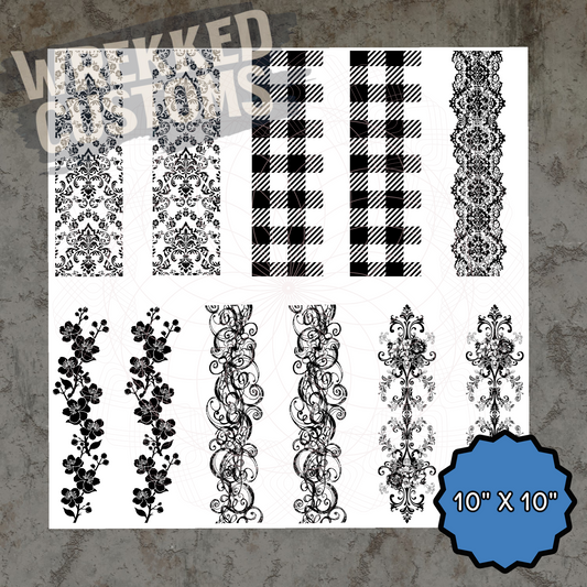 Patterned Pen/Bookmark Wraps (10x10)