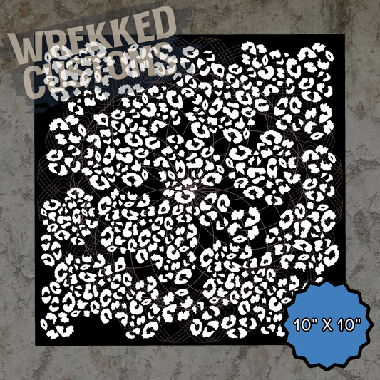 Mini Leopard Cut Apart White (10x10)