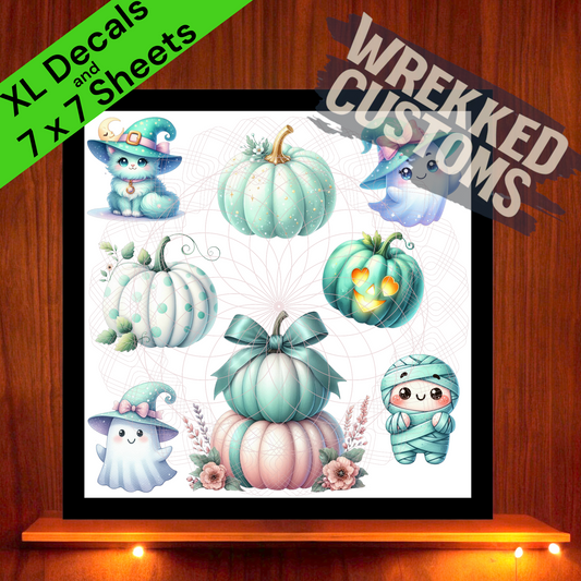 Adorable Teal Halloween (7x7)