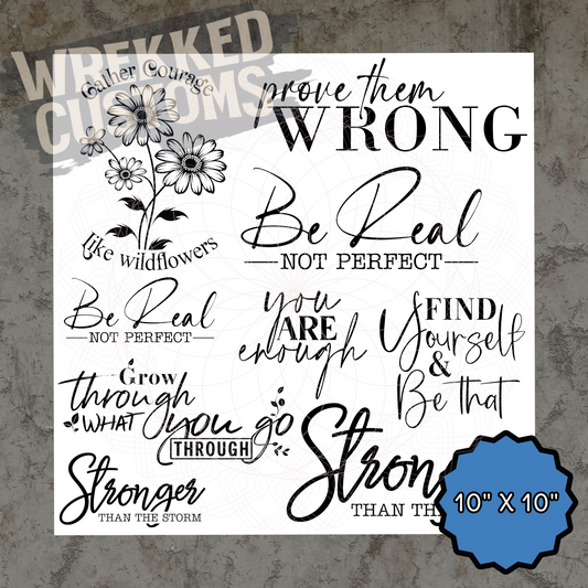 Saying Sheet #3 - Black Words (10x10)