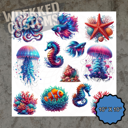 Colorful Ocean Animals (10x10)