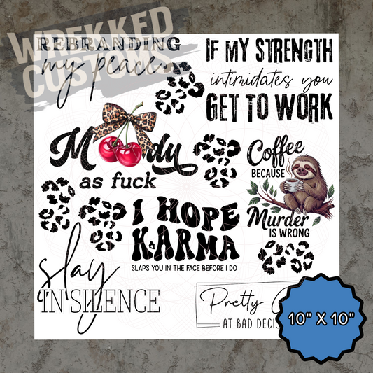 Saying Sheet #4 - Black Words (10x10)