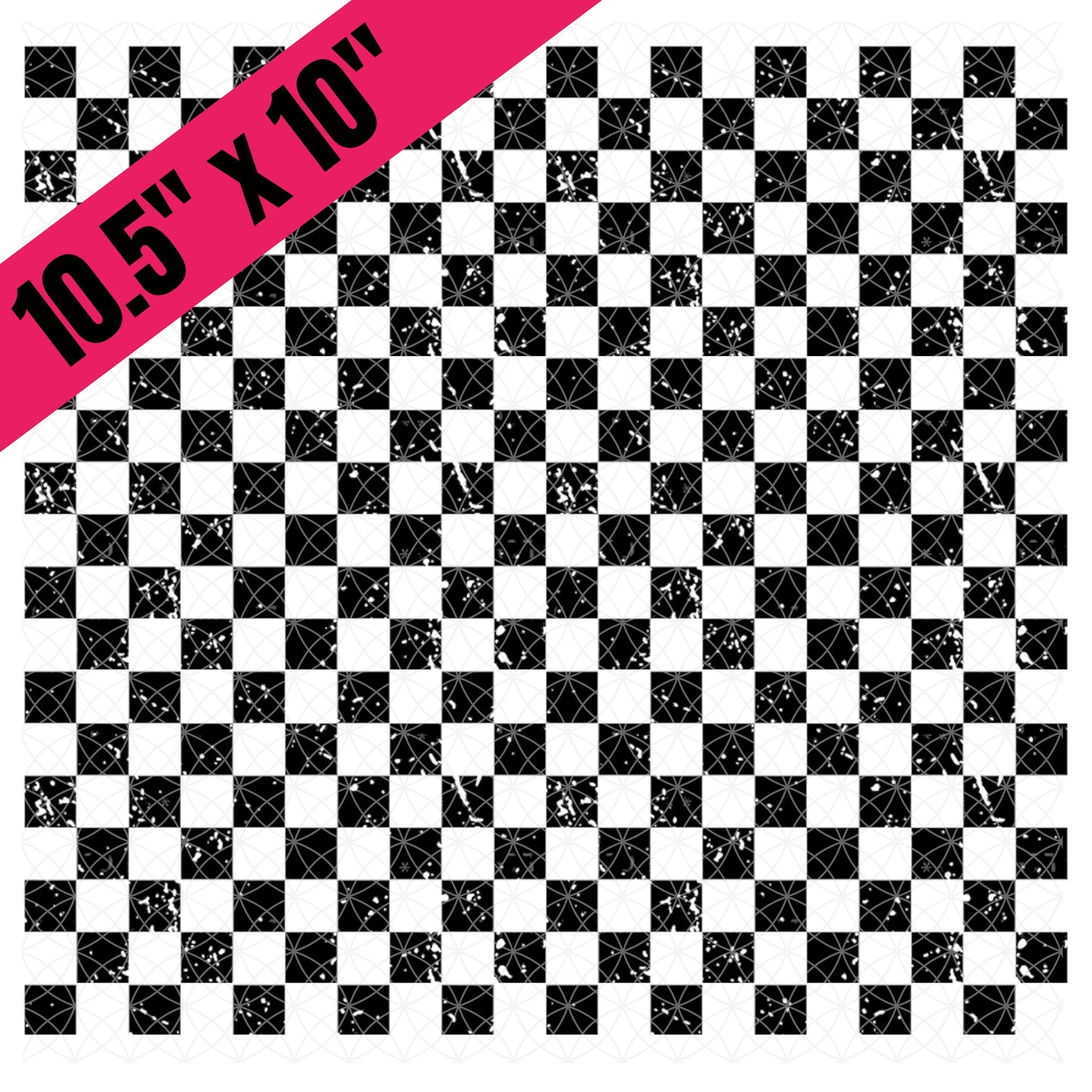 10.5" Black Distressed Checkered (BS)