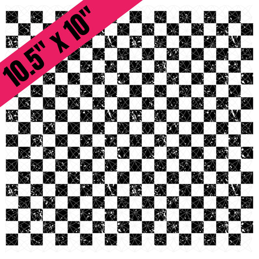 10.5" Black Distressed Checkered (BS)