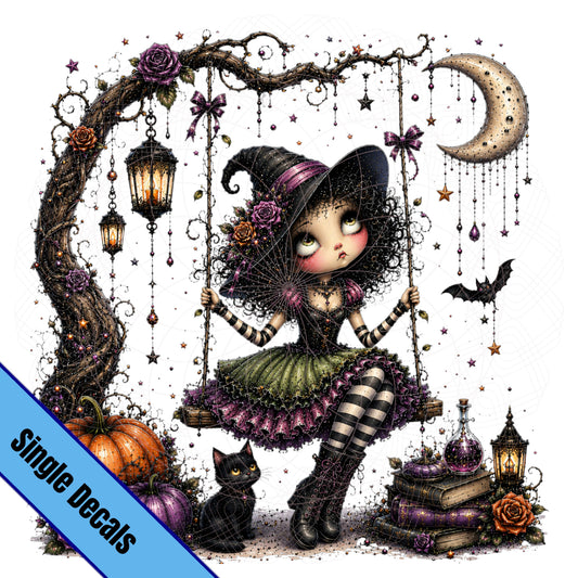 Cute Lil Witch on Swing