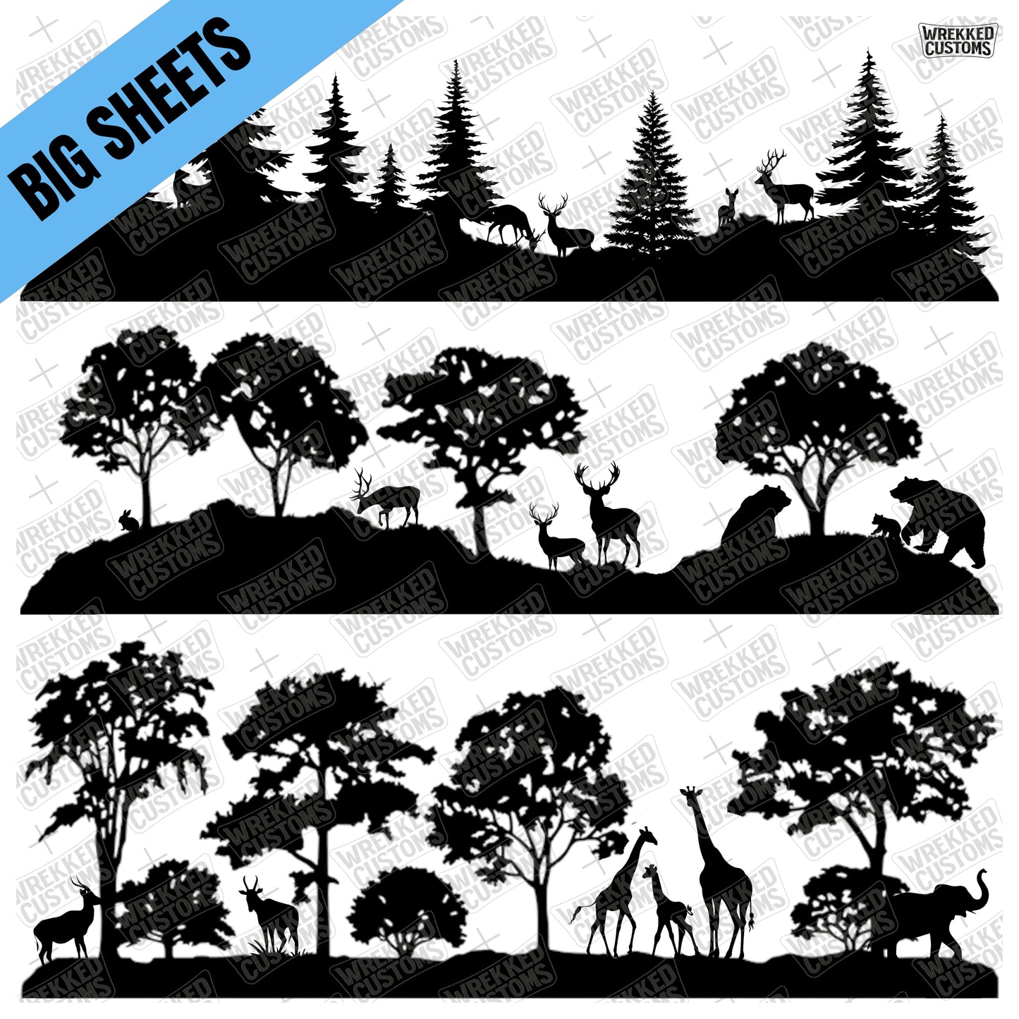 Tree Line with Animals