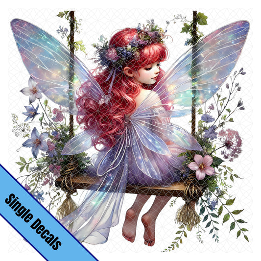 Red Haired Fairy on Swing