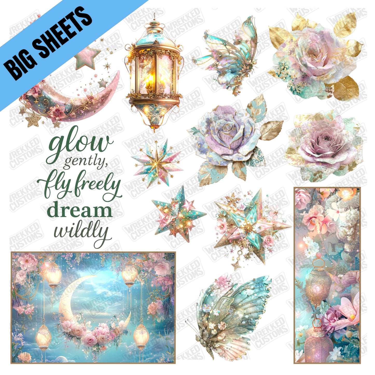 Dream Wildly Pinks, Blues & Gold Mix (BS)