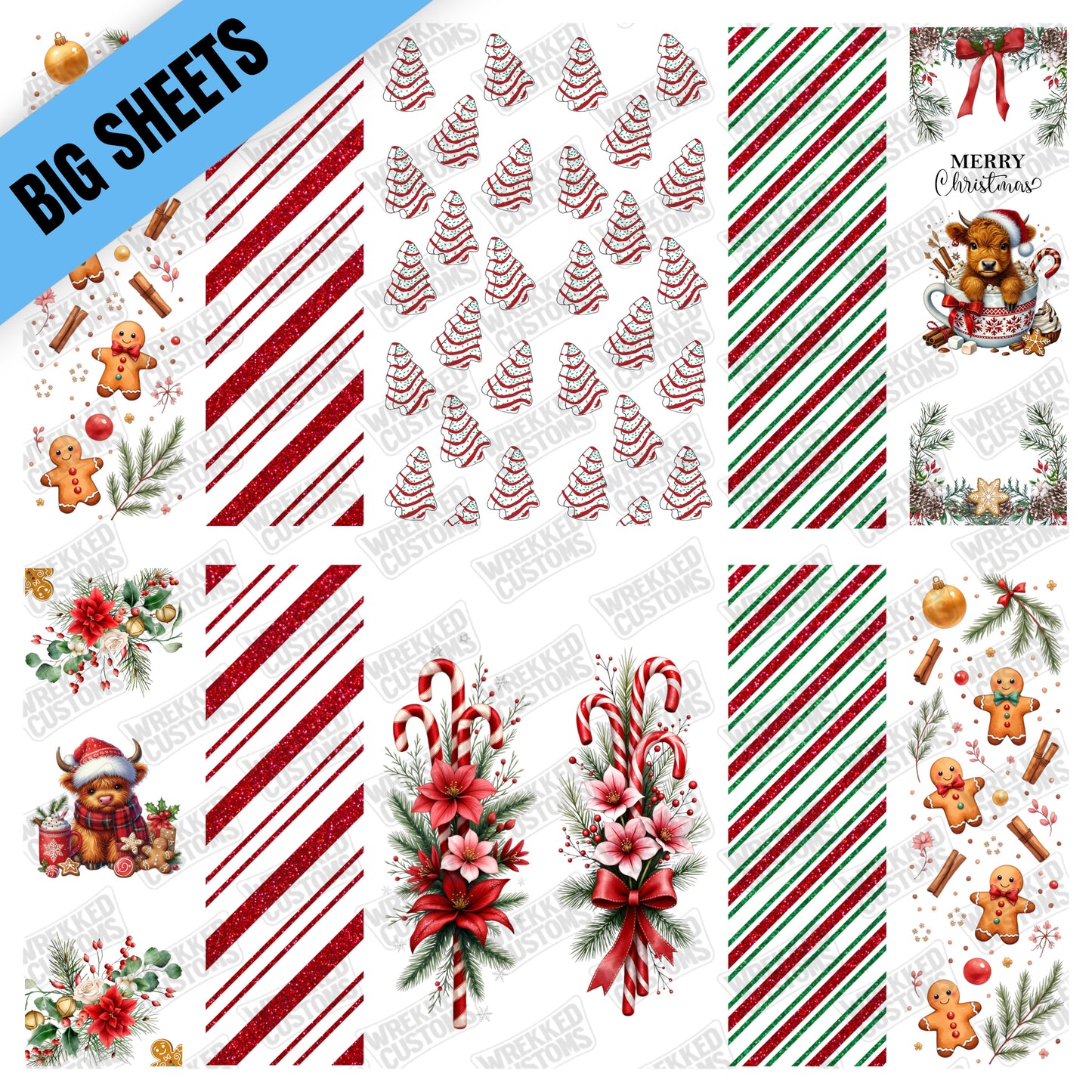 Peppermint, Cakes, Gingerbread & Cow Pen Wraps (BS)