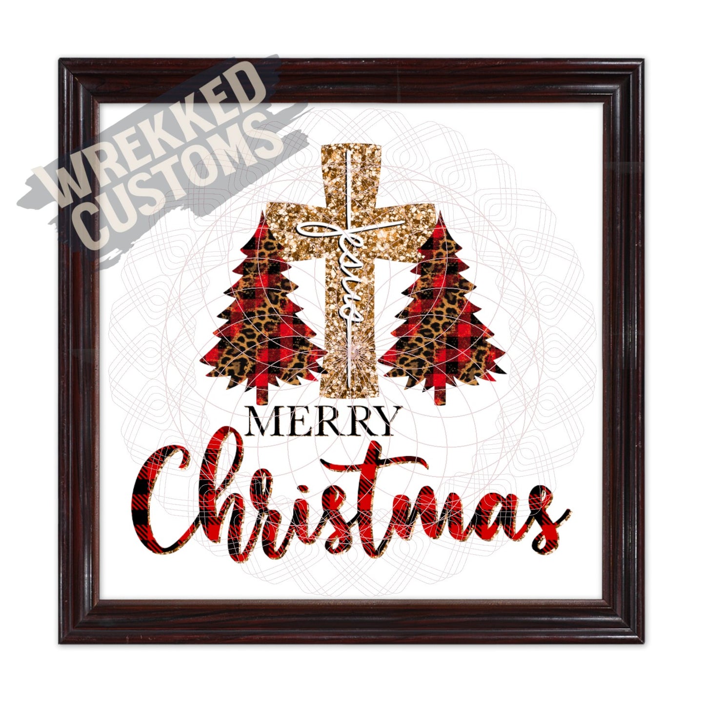 Plaid Christmas with Gold Cross