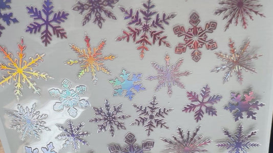 Lt. Pink Holographic Snowflakes (BS)