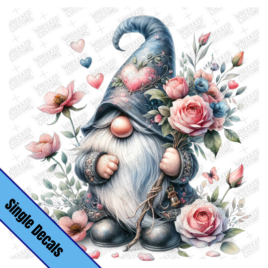 Gnome w/Pink & Blue Floral