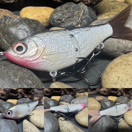 5" Swim Shad Jointed Glide Bait Silver Shiner