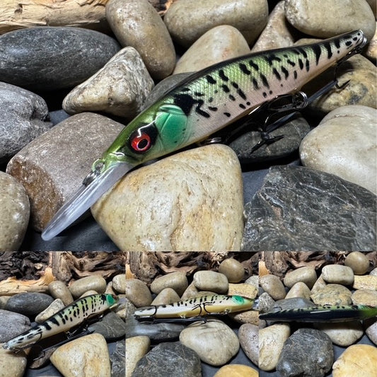 110+1 Green Head Black Pattern Bluegill Jerkbait