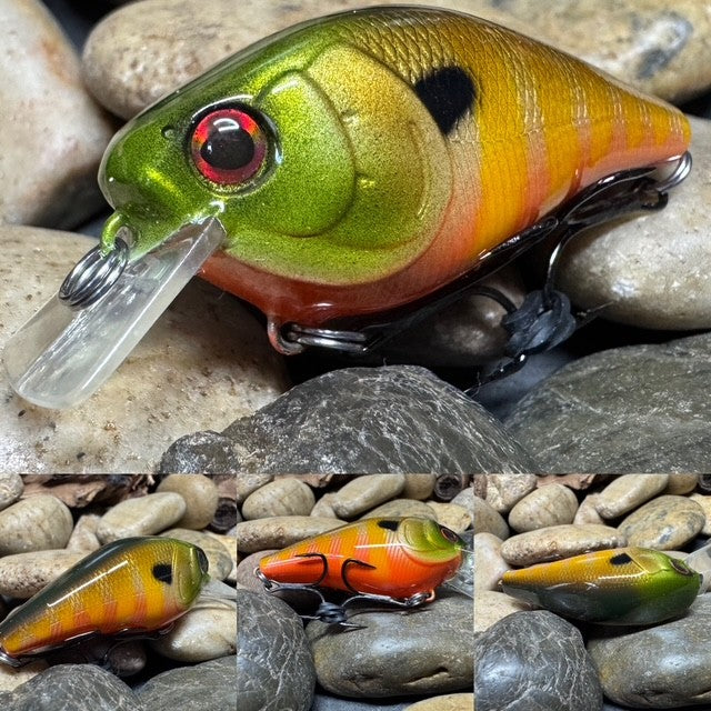 1.5 Square Bill Green Head Striped Gill