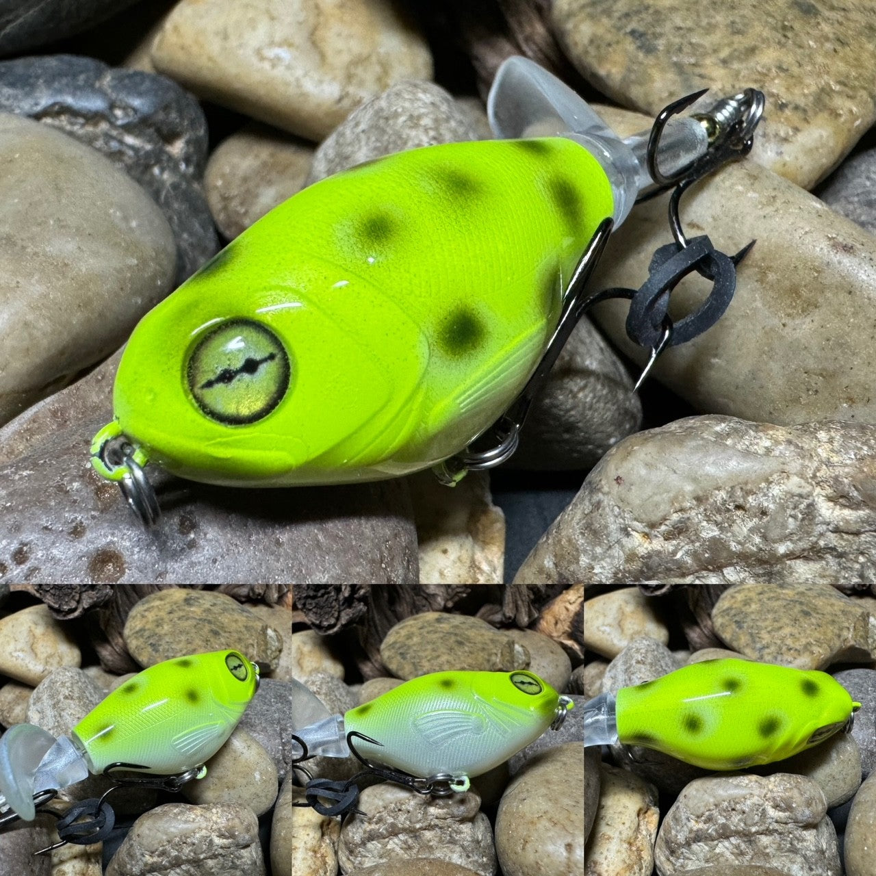 60mm Fluorescent Yellow Plopper Frog (Holographic Frog Eye)