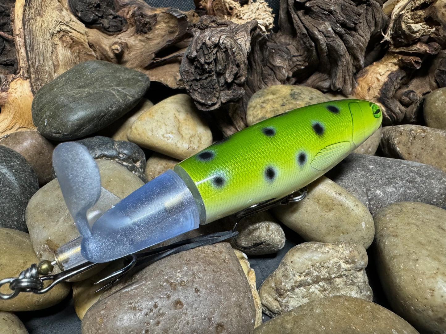 130mm Green Plopper Frog (Large Black Dot Pattern)