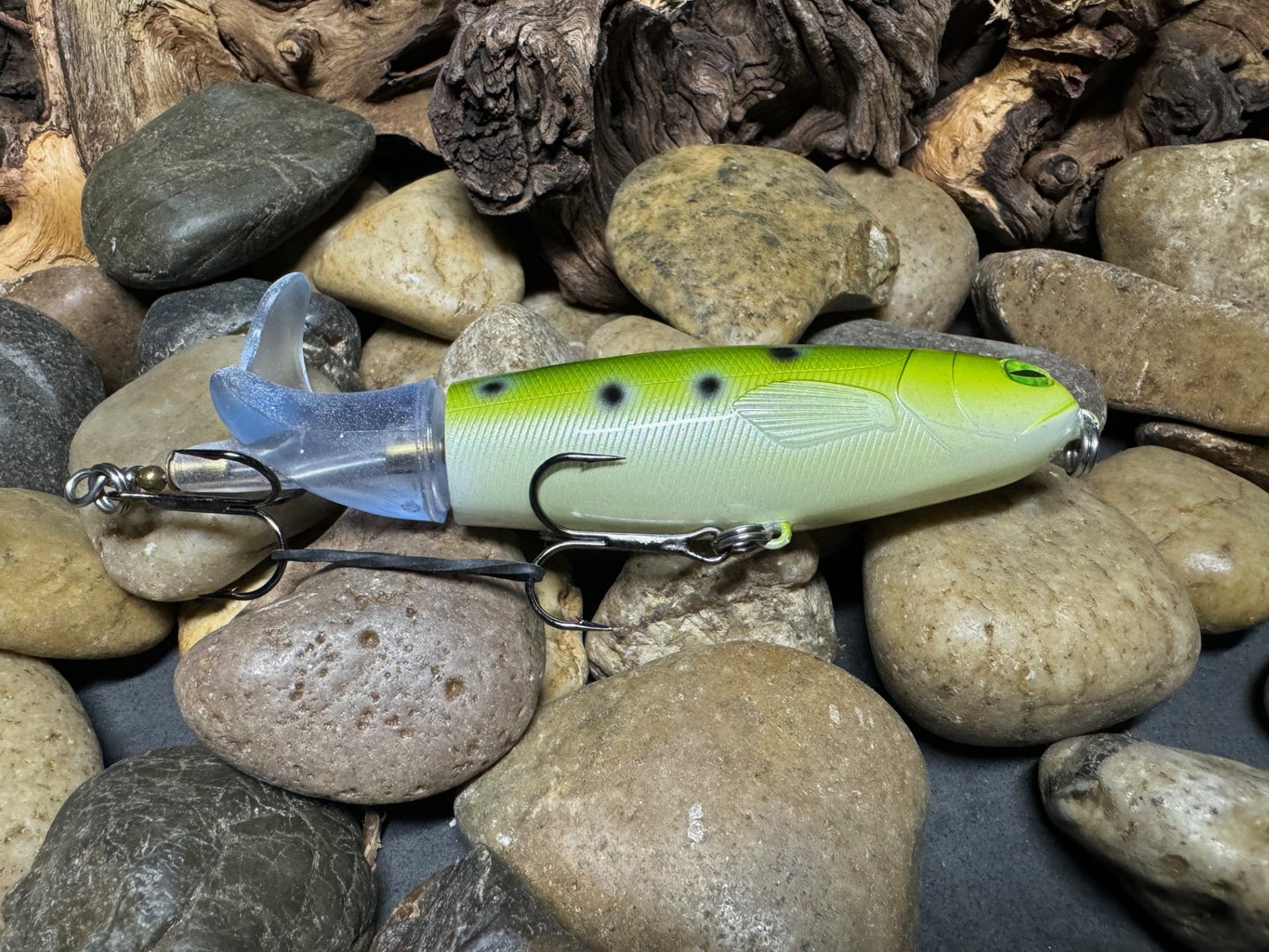 130mm Green Plopper Frog (Large Black Dot Pattern)