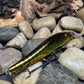 110+1 Green Sided Brown Barred Chrome Perch Jerkbait