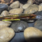 110 Green Sided Brown Barred Chrome Perch Jerkbait