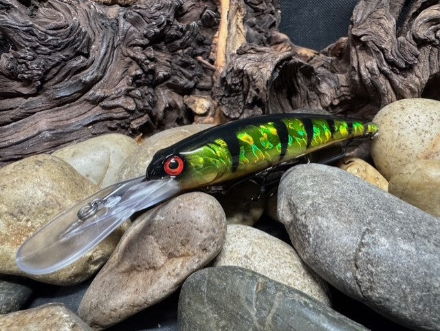 Dead Eye Crank Bait Holographic Orange Belly Green Perch