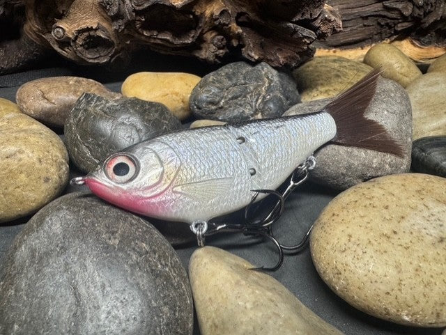 5" Swim Shad Jointed Glide Bait Silver Shiner