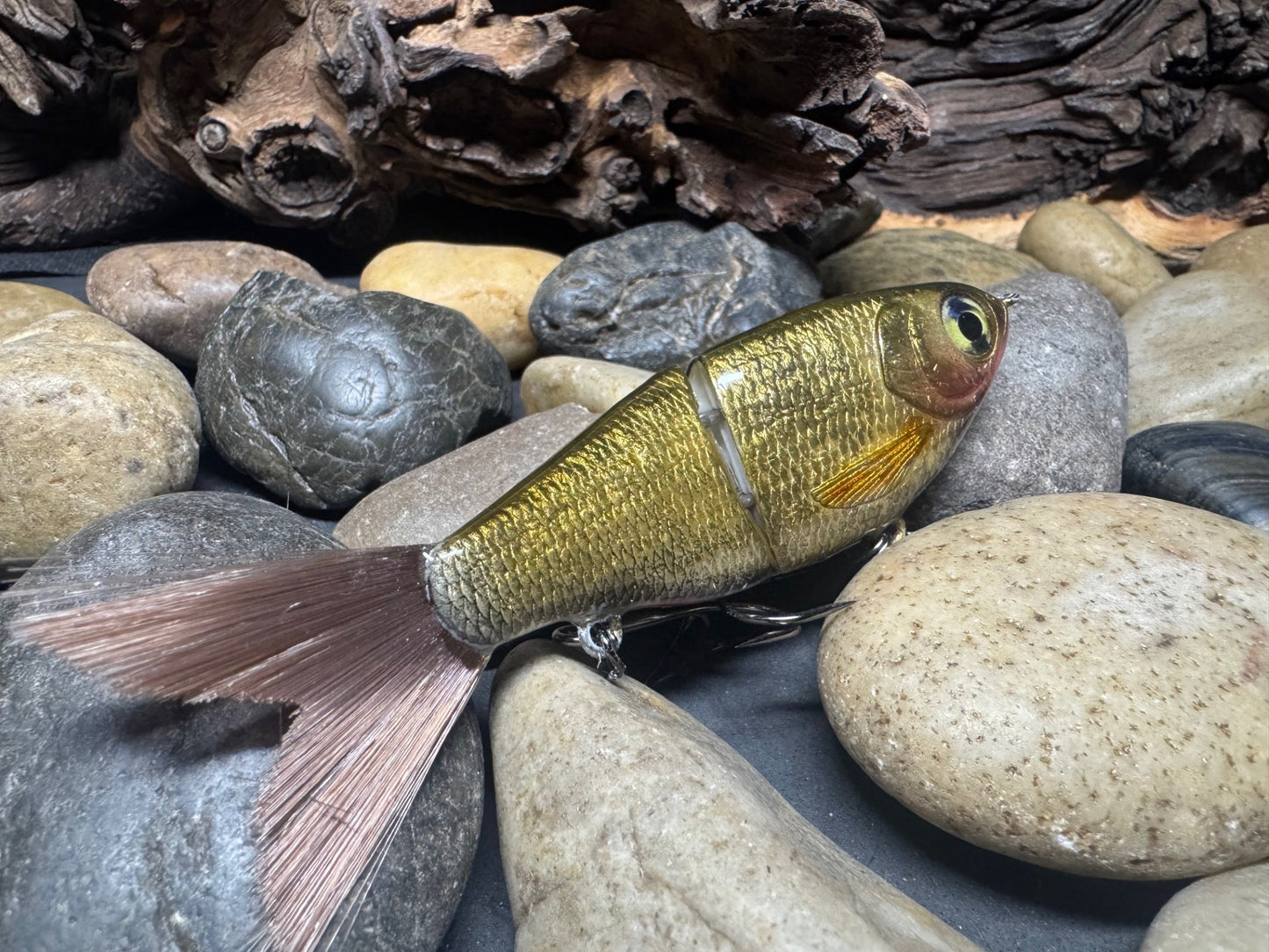5" Swim Shad Jointed Glide Bait Gold Shiner