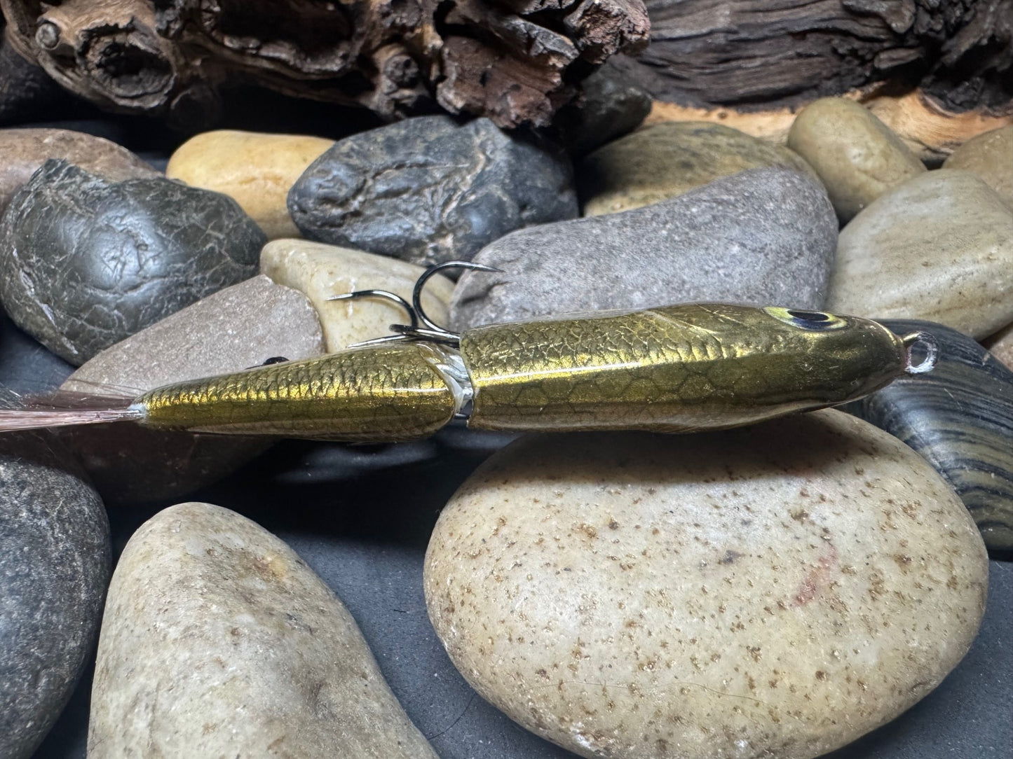 5" Swim Shad Jointed Glide Bait Gold Shiner