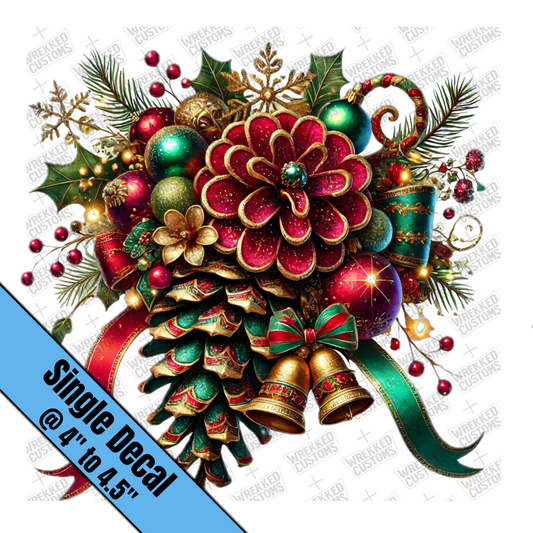 Red & Green Pinecone