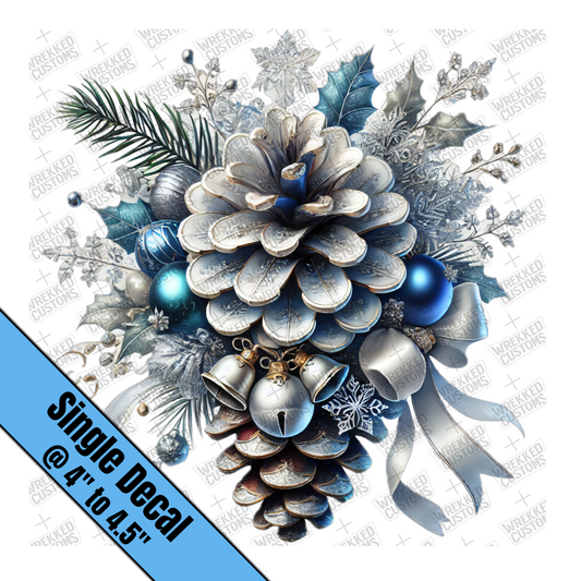 Blue * Silver Pinecone